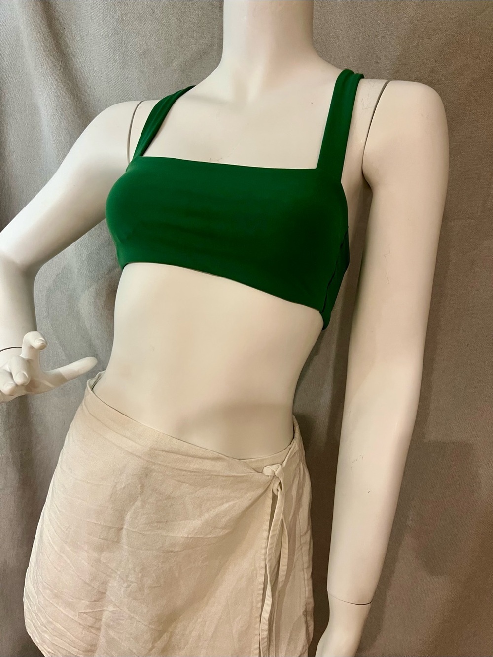 Aerie Green Bandeau Top XS
